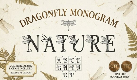 Dragonfly Monogram Font