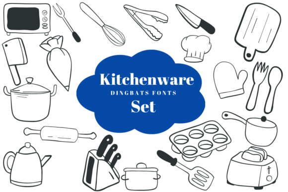 Kitchenware Set: A Creative Font for Culinary Design