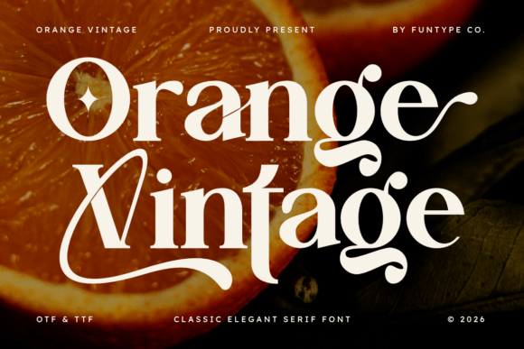 Orange Vintage Font for Web Design