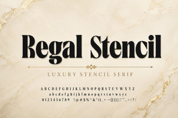 Regal Stencil: A Luxurious Serif Font